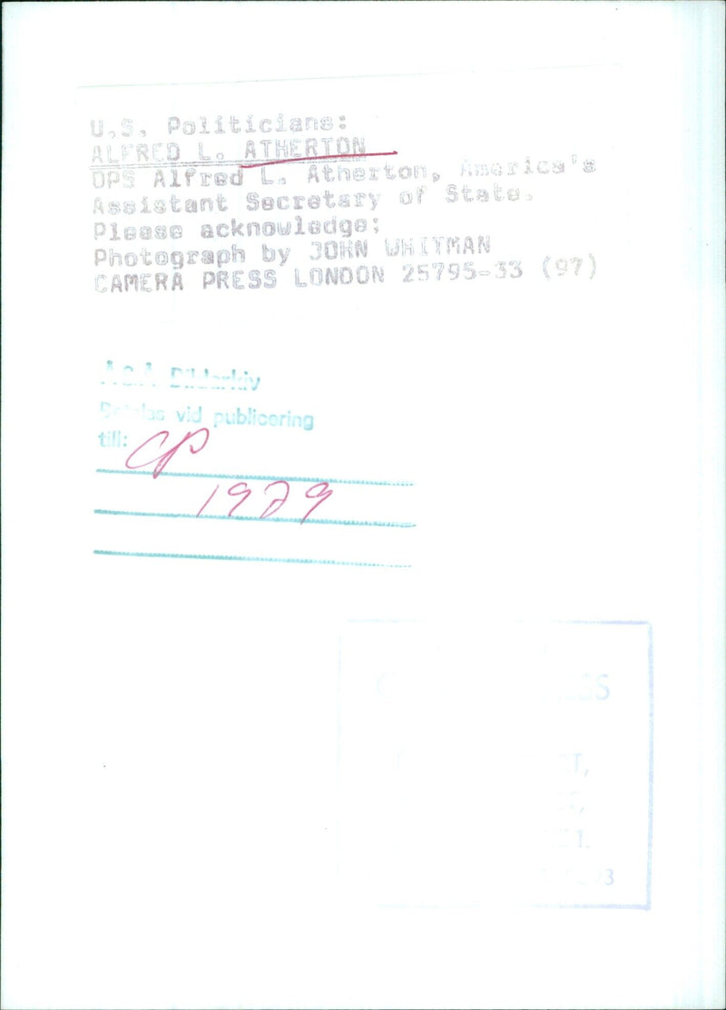 ALFRED L. ATHERTON OPS - Vintage Photograph