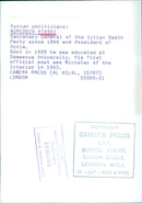 NUREDDIN ATASSI, Secretary General of the Syrian Baath Party and President of Syria - Vintage Photograph