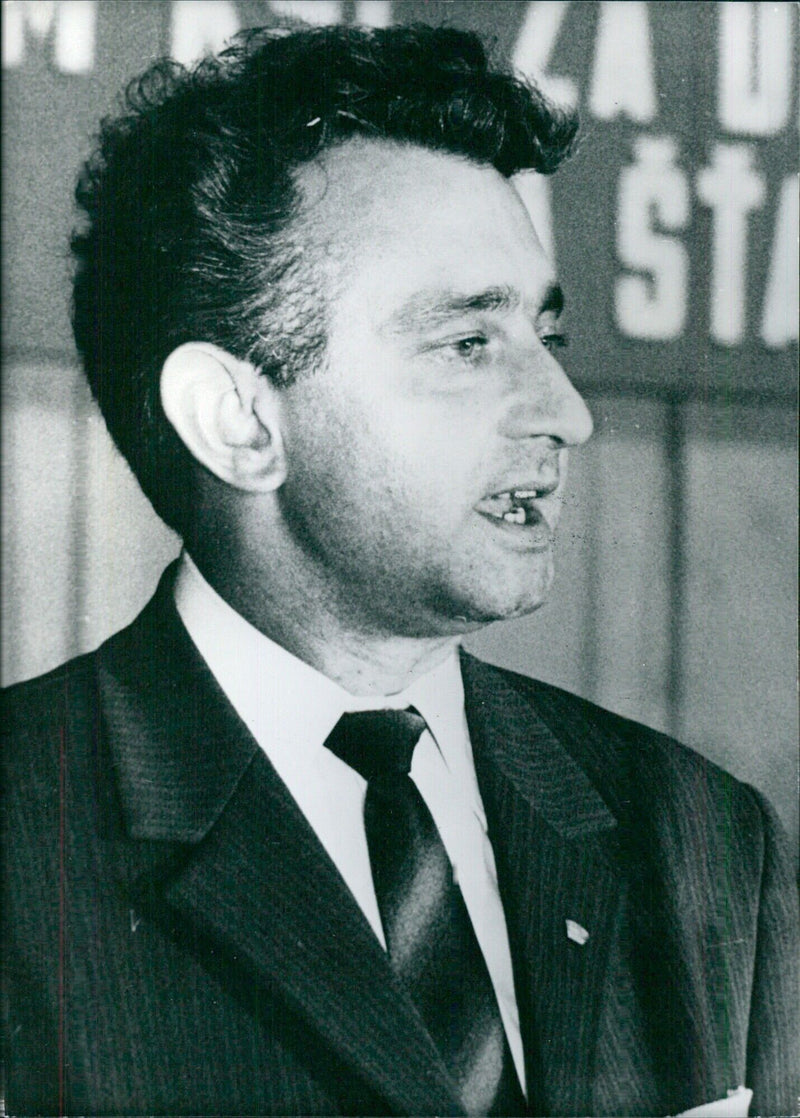 JINDRICH POLEDNIK Chairman of the Central Committee of the Czech Socialist Union of Youth. - Vintage Photograph