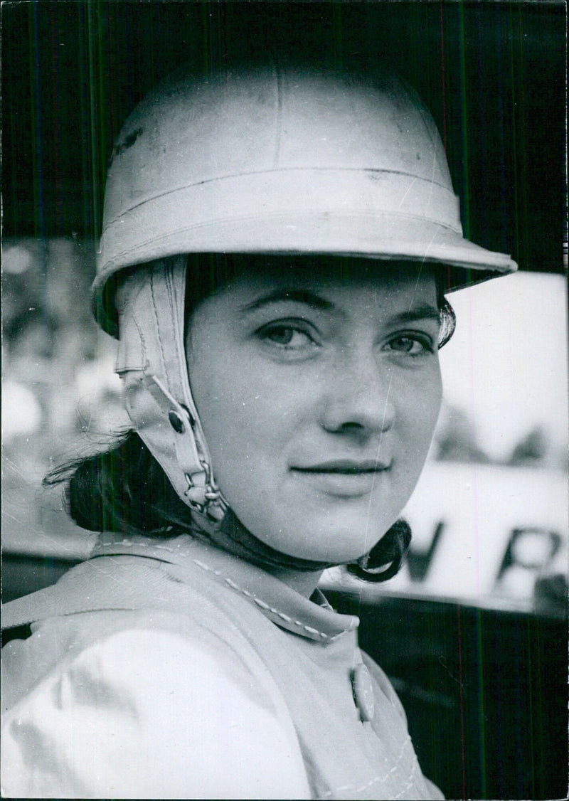 British Racing Driver Christobel Carlisle in Action - Vintage Photograph