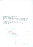 Indonesian Politicians: RADIUS PRAWIRO - Vintage Photograph