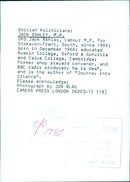 British Politician Jack Ashley, M.P. - Vintage Photograph