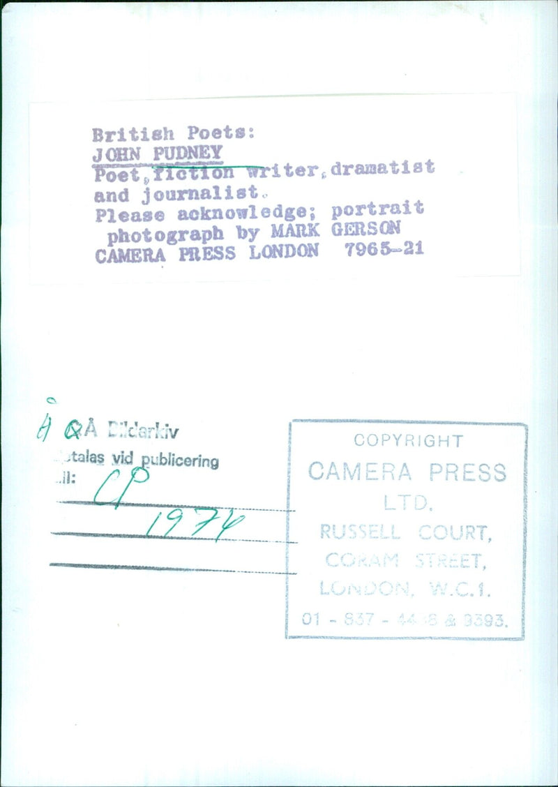 British Poets: JOHN PUDNEY - Vintage Photograph