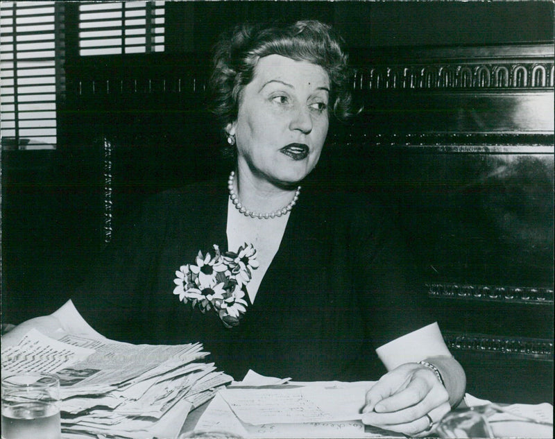 Countess Stella Andrassy testifies before U.S. Senate Internal Security Subcommittee - Vintage Photograph