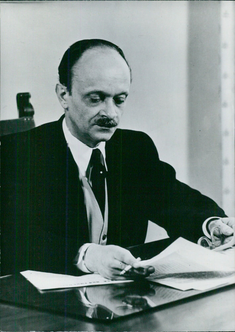 West German Personalities: FELIX VON ECKARDT Head of the Press Department of the Federal Government at Bonn. - Vintage Photograph