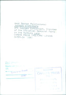 JUERGEN ECHTERNACH, Chairman of the Christian Democrat Party in Hamburg Land - Vintage Photograph