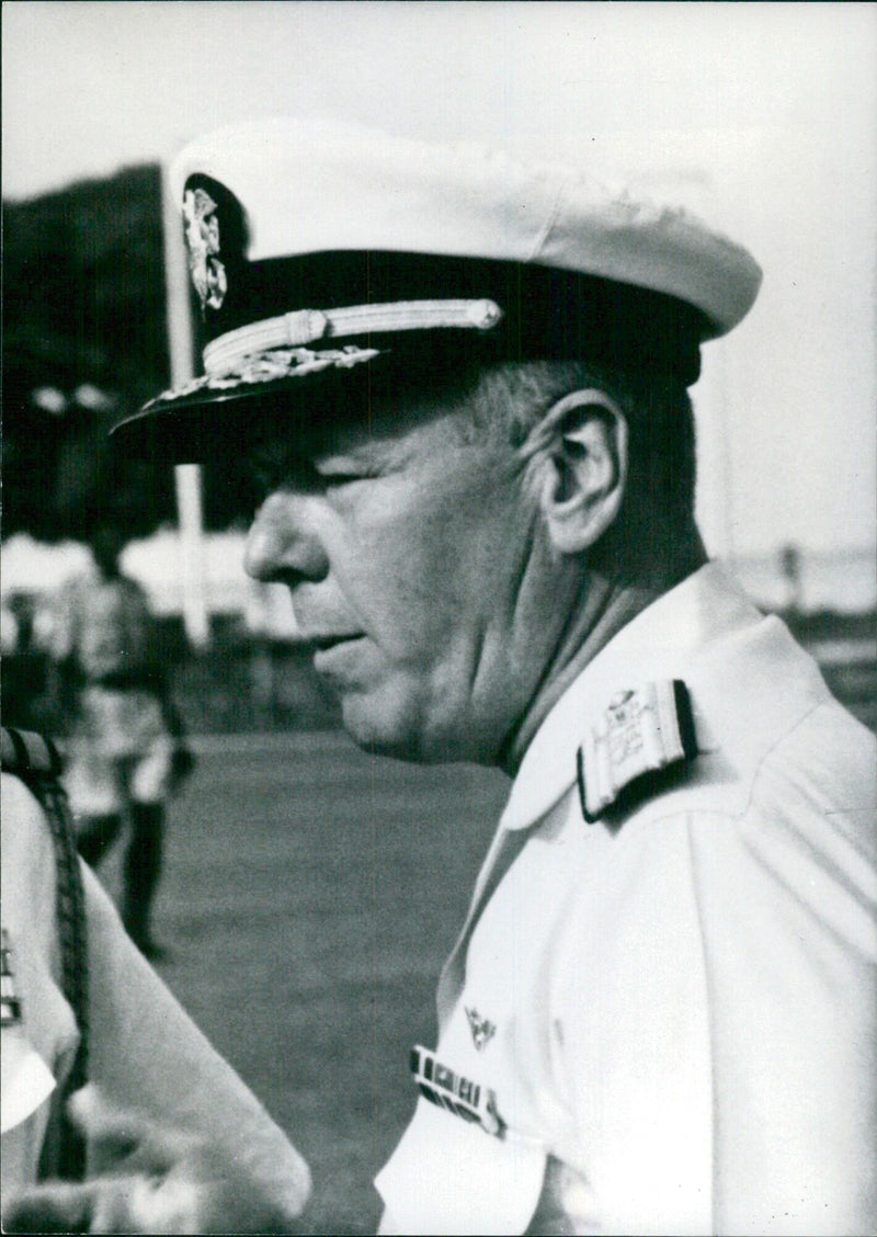 US Service Chief Admiral E.P. Aurand, Commander of the aircraft carrier USS Hornet - Vintage Photograph