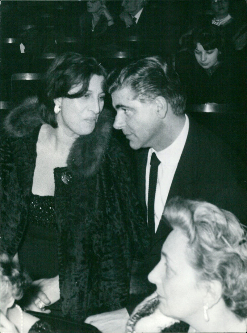 Anna Magnani with Cesare Pavani at a theater in Rome - Vintage Photograph