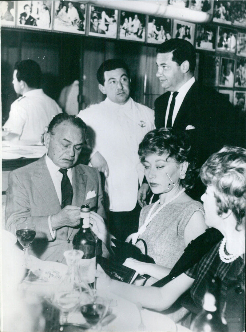 American Actors Enjoying Dinner in Rome - Vintage Photograph