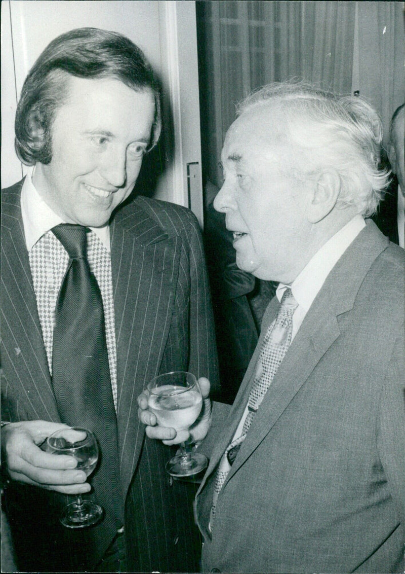 Sir Harold Wilson & David Frost at Number Ten Downing Street - Vintage Photograph