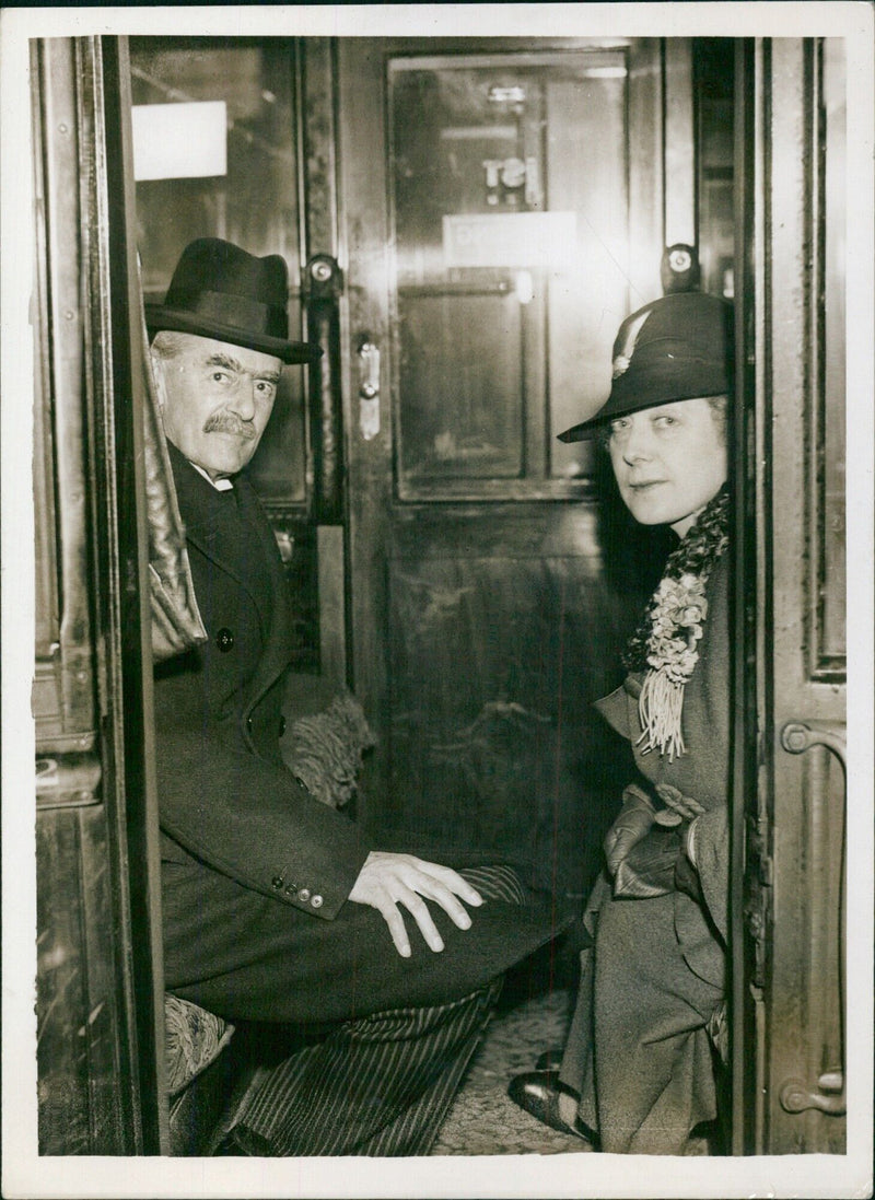 Neville Chamberlain leaves for Leeds - Vintage Photograph