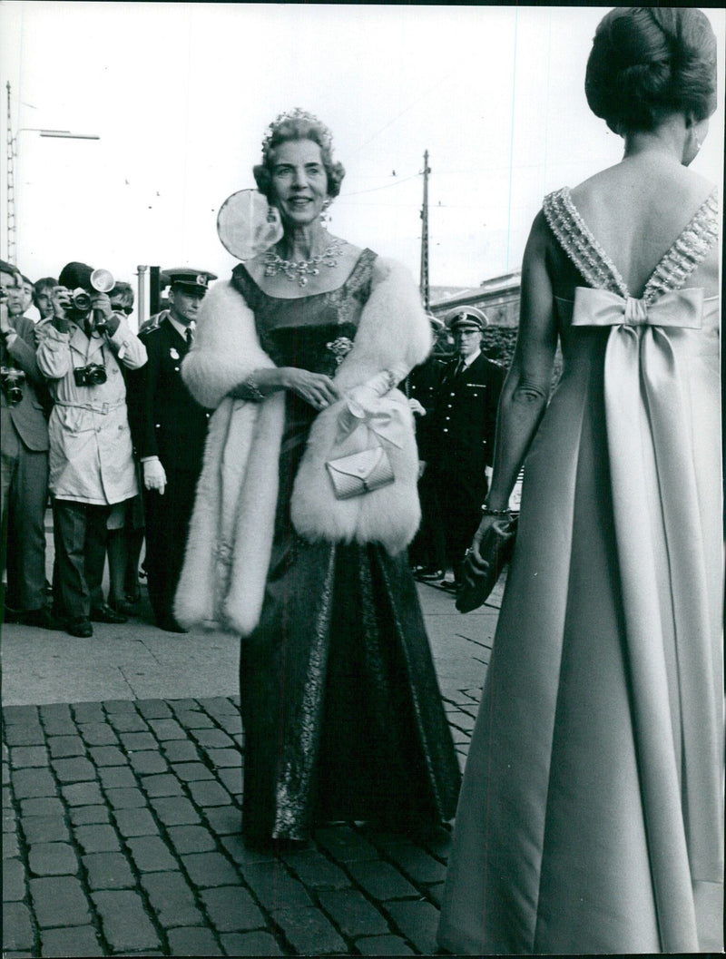 Queen Ingrid of Denmark visiting WIELS - Vintage Photograph