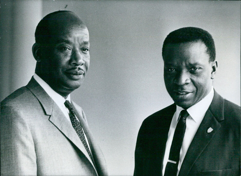 Haitian Now U.N. Chief In The Congo: MAX II. DORSINVILLE AND CYRILLE ADOULA - Vintage Photograph