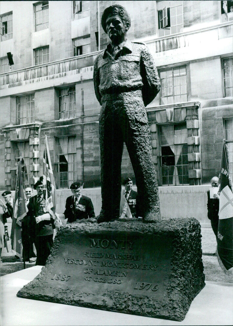 Statue of Field Marshal Lord Montgomery of Alamoin - Vintage Photograph