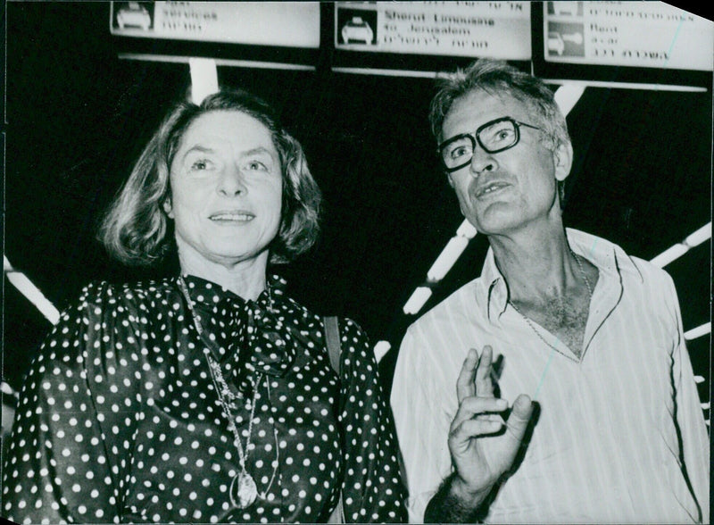 Ingrid Bergman arriving in Israel to study documentary films on Golda Meir - Vintage Photograph