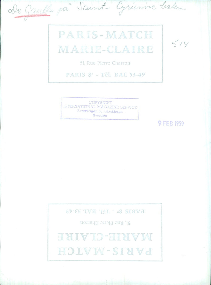 De Gaulle and Saint Cyrienne featured in Paris-Match and Marie-Claire magazines - Vintage Photograph