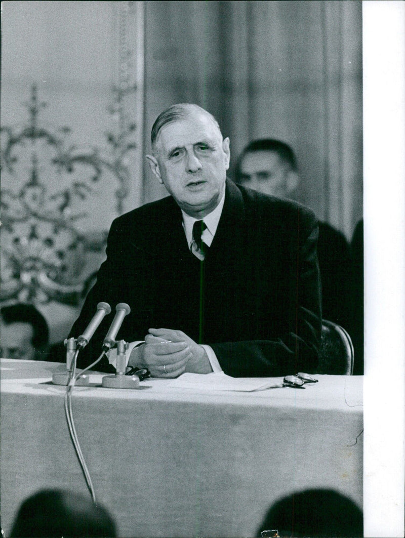 De Gaulle press conference - Vintage Photograph