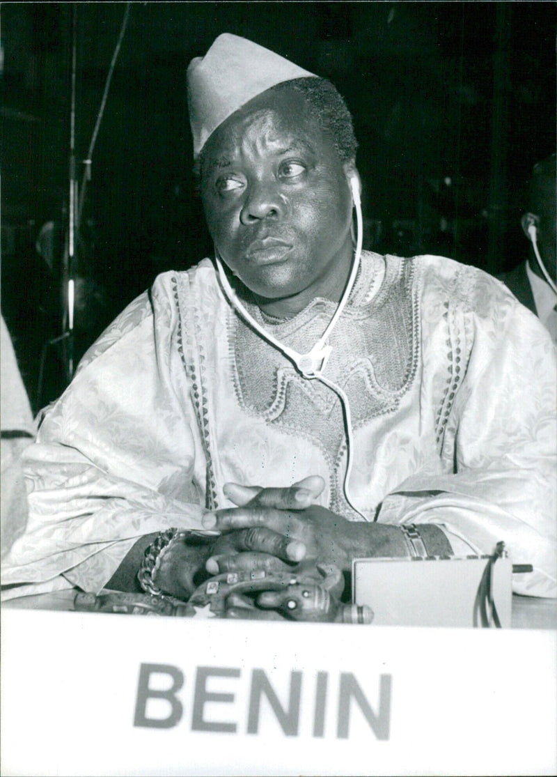 Lt.-Col. Mathieu Kerekou, President of the Military Revolutionary Government and Head of State, of the People's Republic of Benin in West Africa. - Vintage Photograph