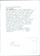 Jim Kemmy, the Independent Irish Deputy who brought down the government in February 1981 - Vintage Photograph