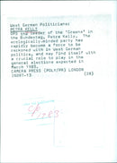 West German Politicians: PETRA KELLY - Vintage Photograph