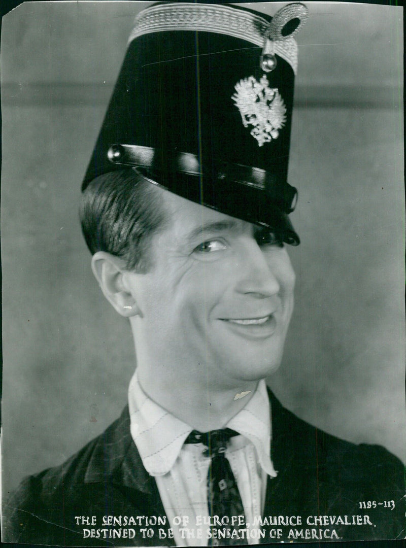 Maurice Chevalier, the sensation of Europe, destined to be the sensation of America. - Vintage Photograph