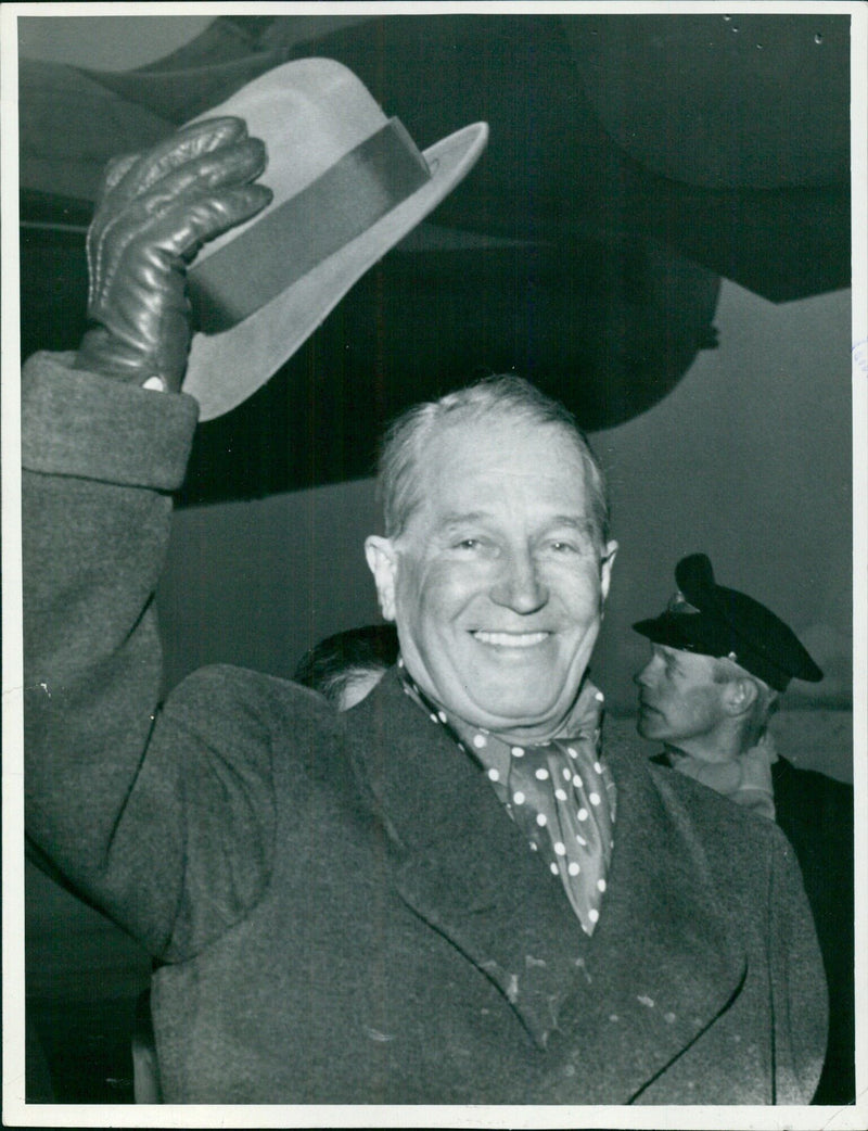 Maurice Chevalier arrives at Bromma - Vintage Photograph