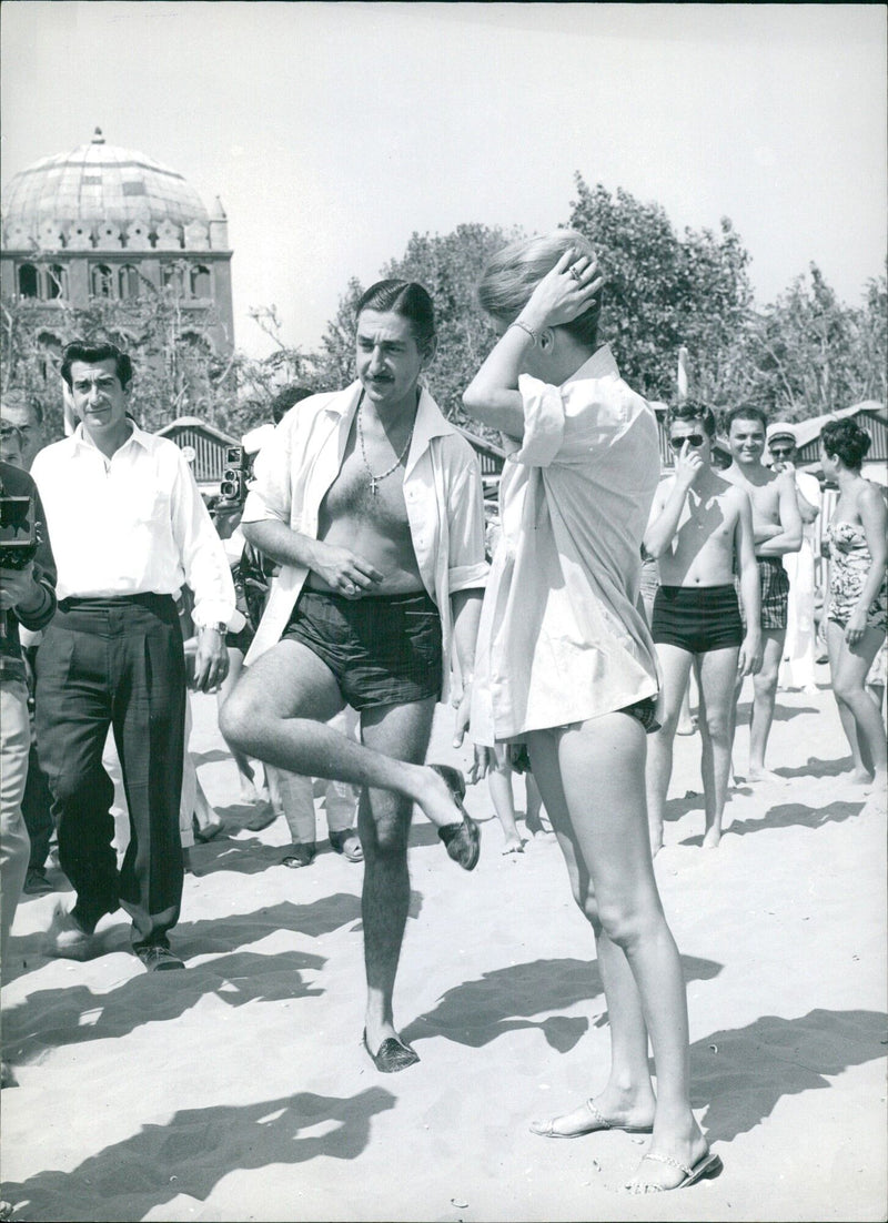 Don Jaime de Mora y Aragon and Margitte Holson at Venice Film Festival - Vintage Photograph