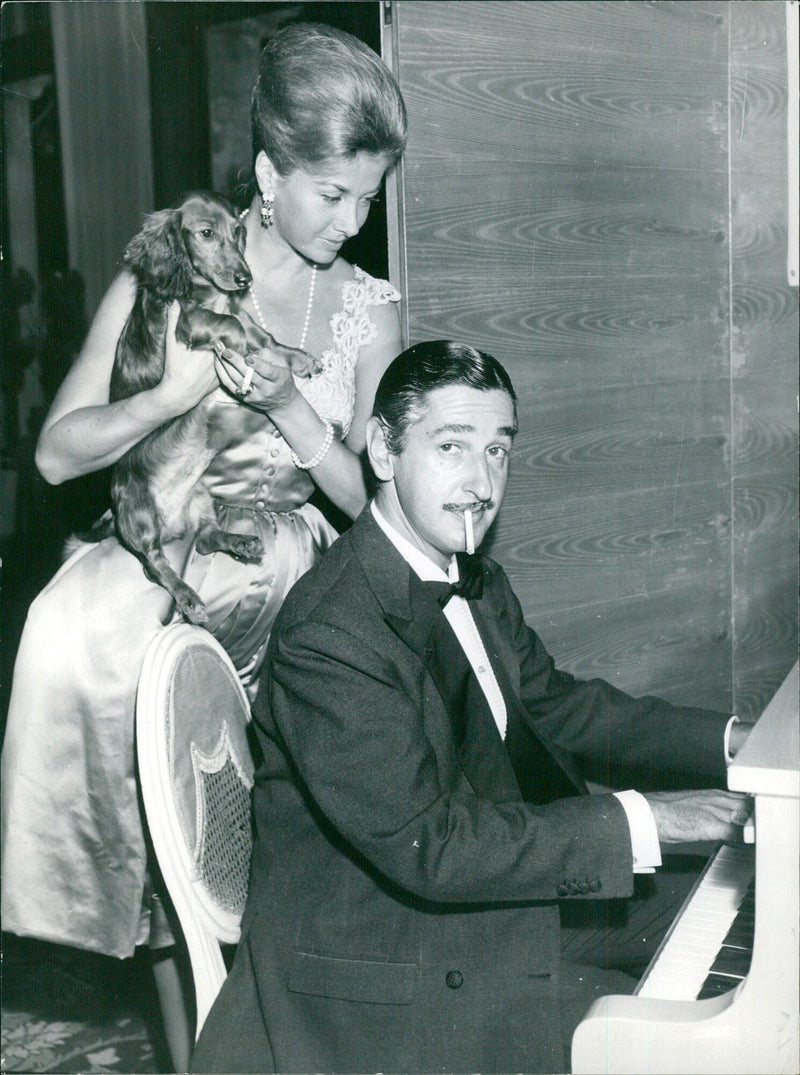 Don Jaime de Mora y Aragon and Birgitta Holson at Venice Film Festival - Vintage Photograph