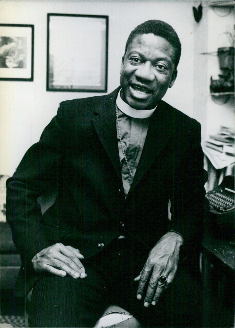 Bishop James H. Kauluma, the first black bishop of the Anglican Church of Namibia. - Vintage Photograph