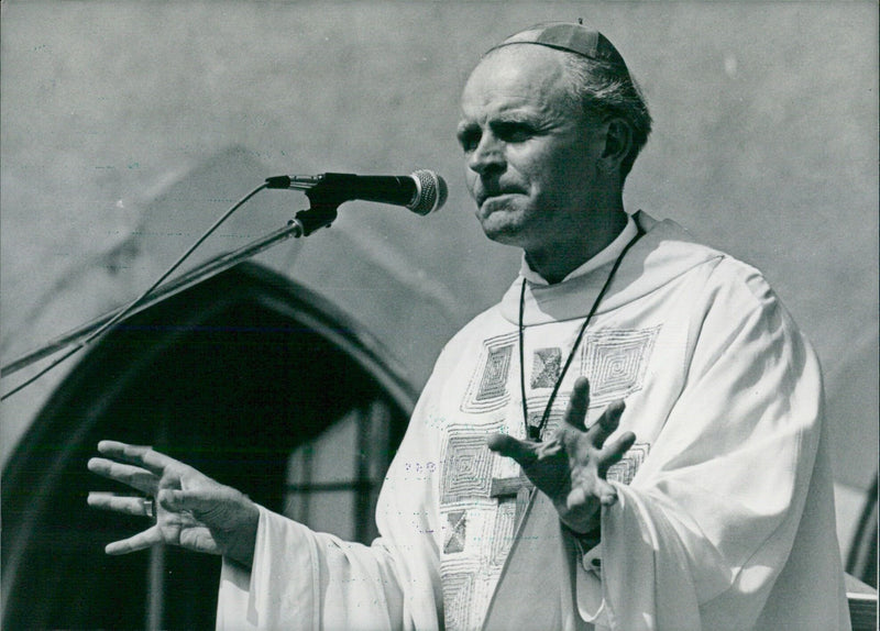 Bishop Franz Kamphaus, Bishop of the Catholic West German diocese of Limburg. - Vintage Photograph