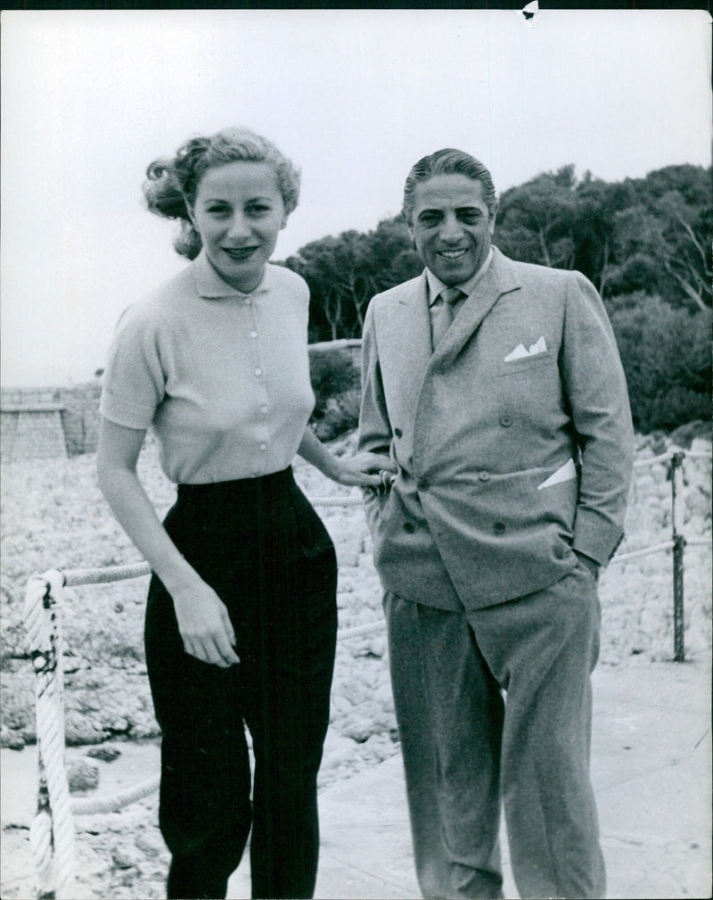 Onassis and his wife Tina - Vintage Photograph