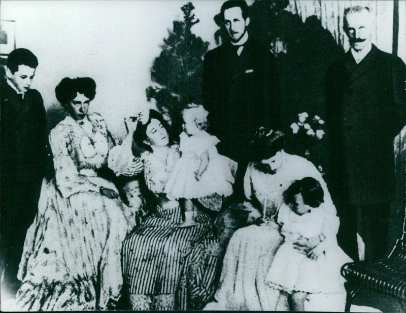 Prince Albert introduces Princess Elizabeth to Y. Charles Theodor, her father - Vintage Photograph