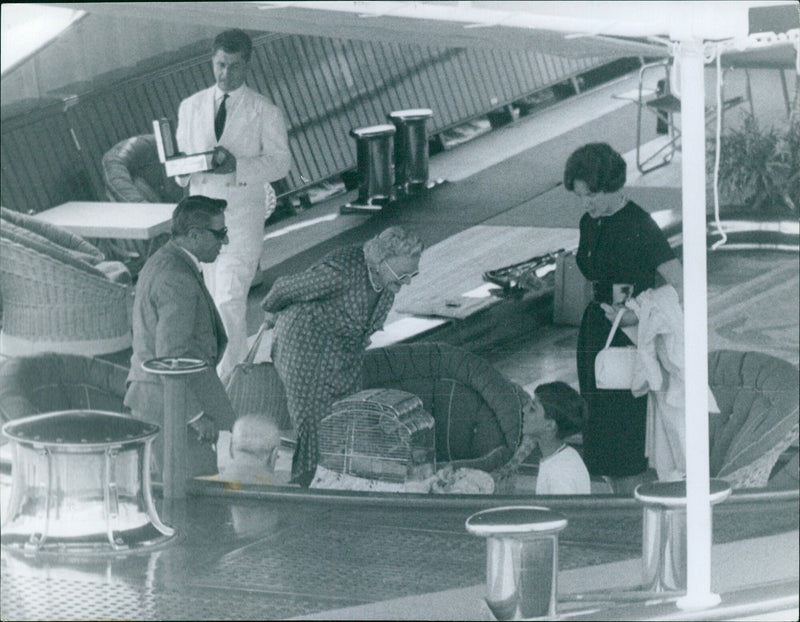 Aristotle Quassis, Sir Winston and Mrs. Churchill with Mexander Quassin - Vintage Photograph