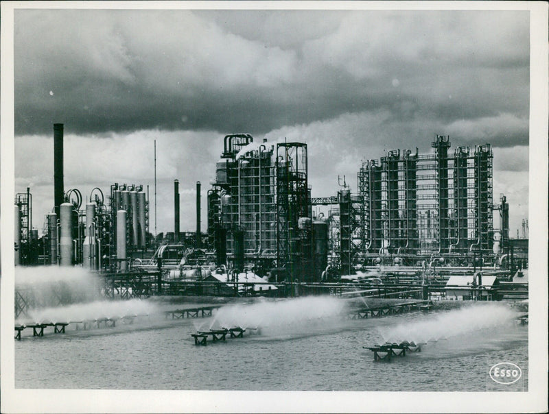 Oil refining at the Esso refinery in Baytown, Texas - Vintage Photograph