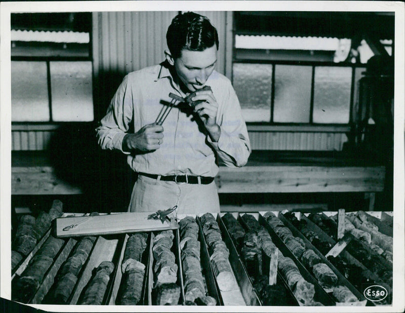 Oil exploration and salt content analysis - Vintage Photograph