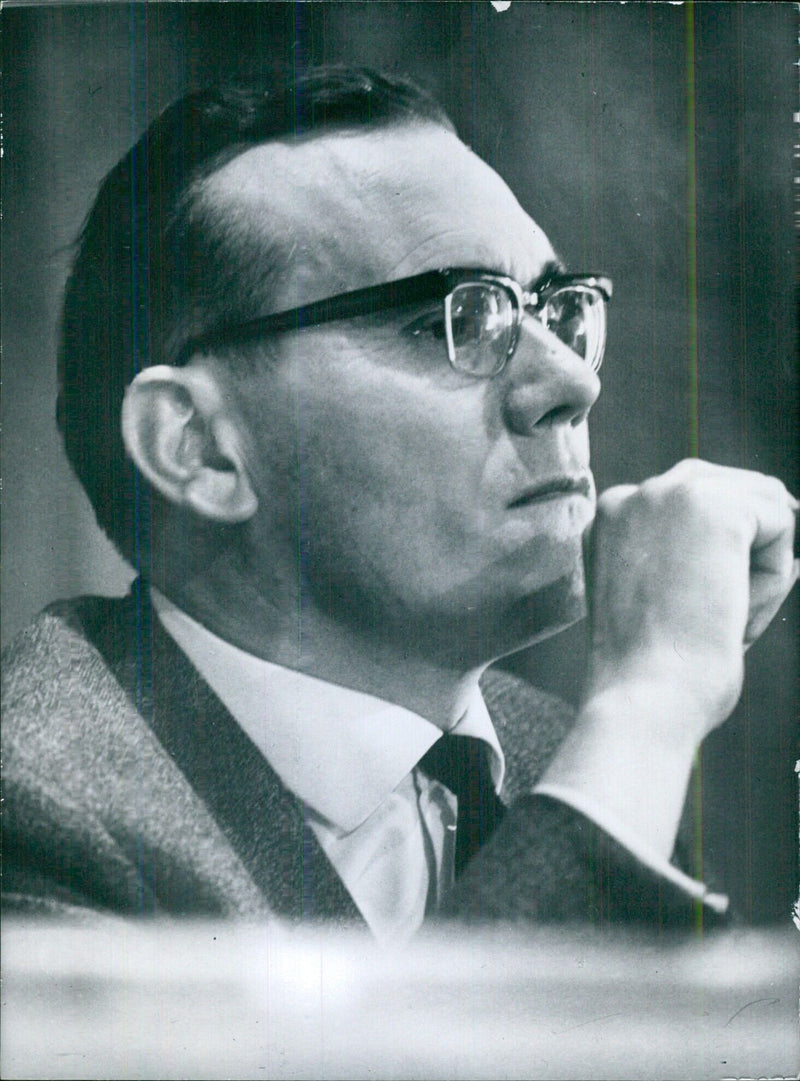 West German politician Max Gassner, member of the extreme right-wing NPD (National Democratic Party), during the Bavarian state elections in November 1966. - Vintage Photograph