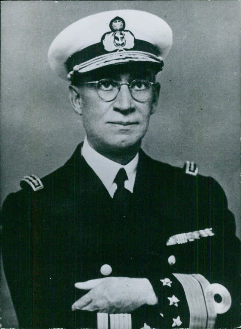 Chief of the Portuguese Naval Staff, Rear Admiral José Augusto Guerreiro de Brito. - Vintage Photograph