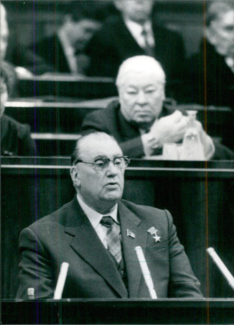 VASILIY F. GARBUZOV addressing a meeting of the Supreme Soviet - Vintage Photograph