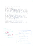 Ed Broadbent, National Leader of the New Democratic Party (NDP) of Canada - Vintage Photograph