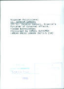 Dr. Ibrahim Gambari, Nigeria's Minister of External Affairs - Vintage Photograph