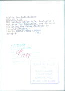 Australian Politicians: WALLACE FIFE OPS - Vintage Photograph