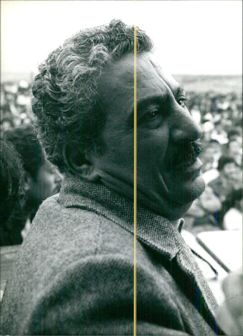 TAWFID ZAYYAD speaking at a Palestinian rally in Sakhnin, Galilee - Vintage Photograph