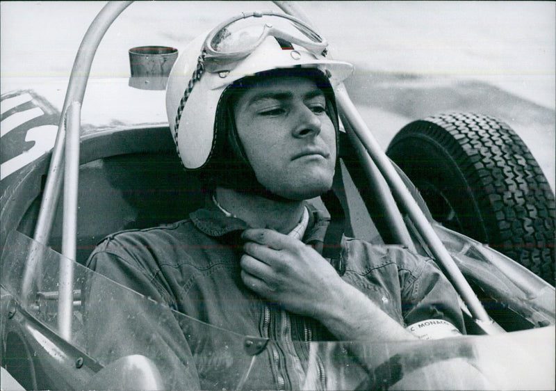 French racing driver Claude Bonnet driving a formula V Bora car in international races - Vintage Photograph