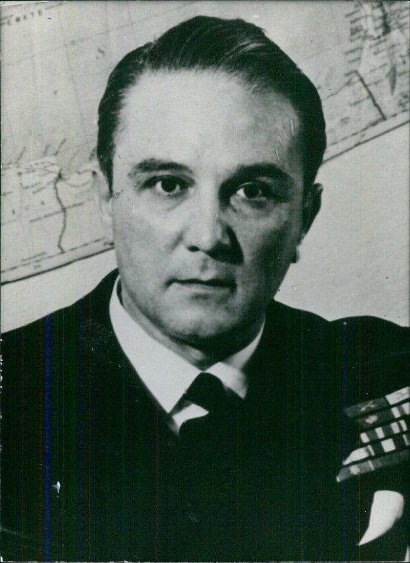 Greek Service Chiefs: Rear Admiral D. ZEPOS, Deputy Chief of National Defence General Staff. - Vintage Photograph