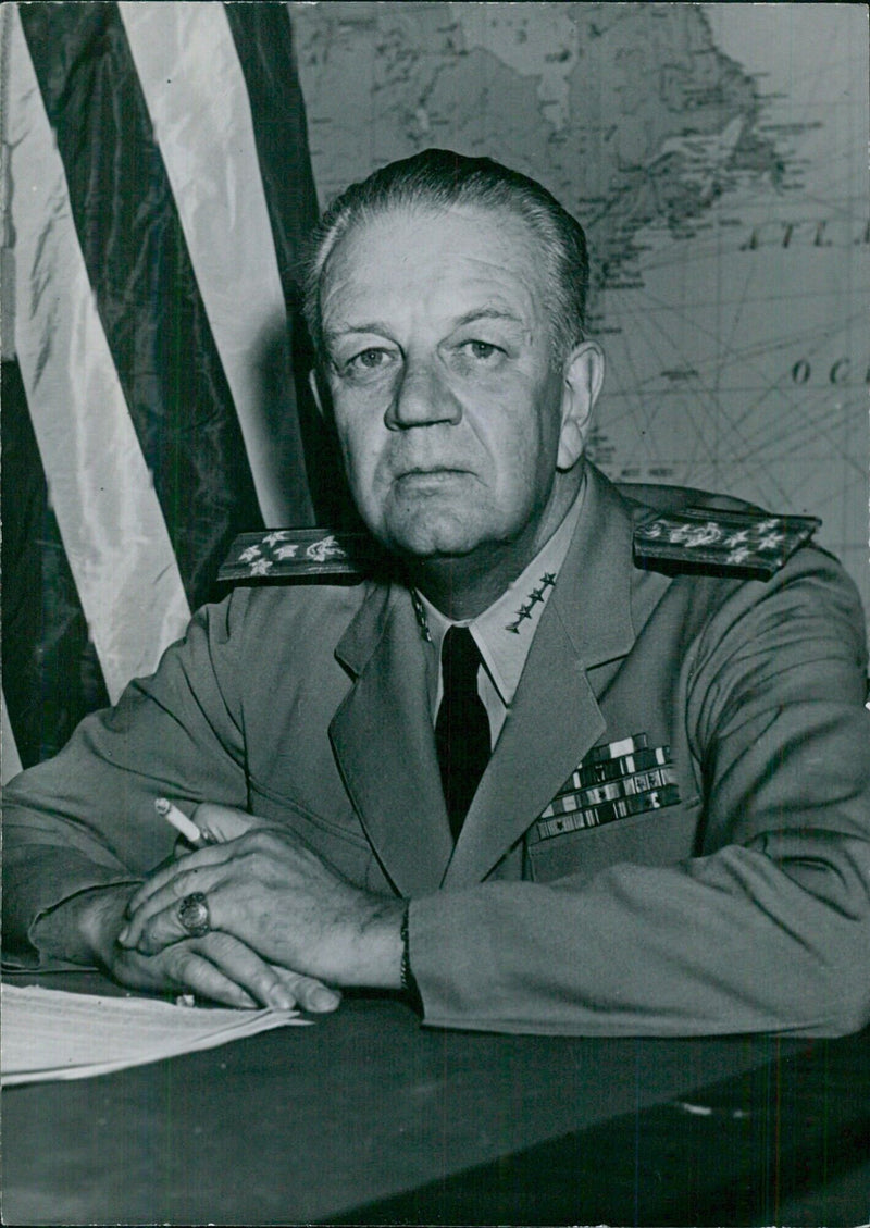 U.S. Chief of Naval Operations at his desk - Vintage Photograph