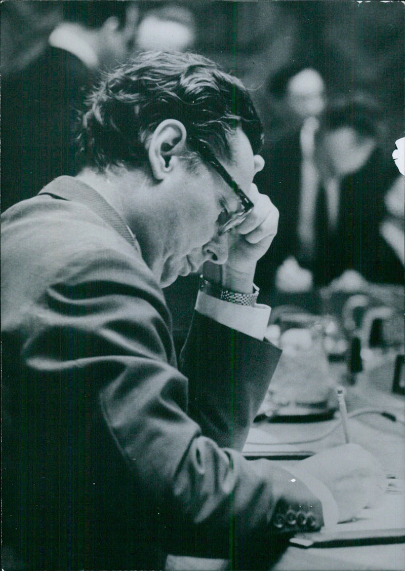 Soviet Diplomat Nikolai T. Fedorenko at the United Nations - Vintage Photograph