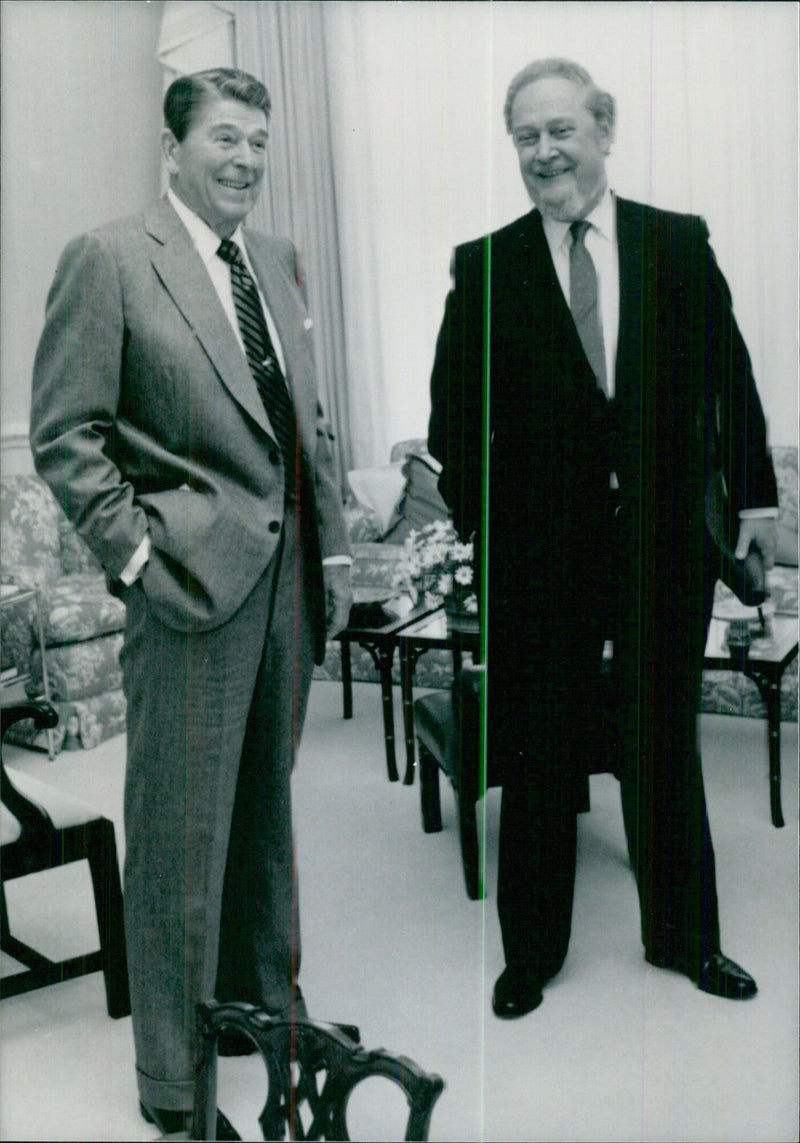 President Reagan & Judge Bork - Vintage Photograph