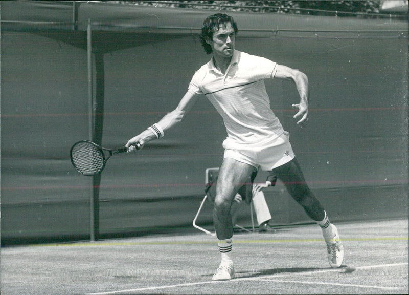 American tennis player Jeff Borowiak in action - Vintage Photograph