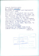 M. JOSEPH FONTANET, French Minister of Labour and Employment - Vintage Photograph