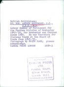 RT. HON. ARTHUR BOTTOMLEY, P.C., O.B.E. - Vintage Photograph